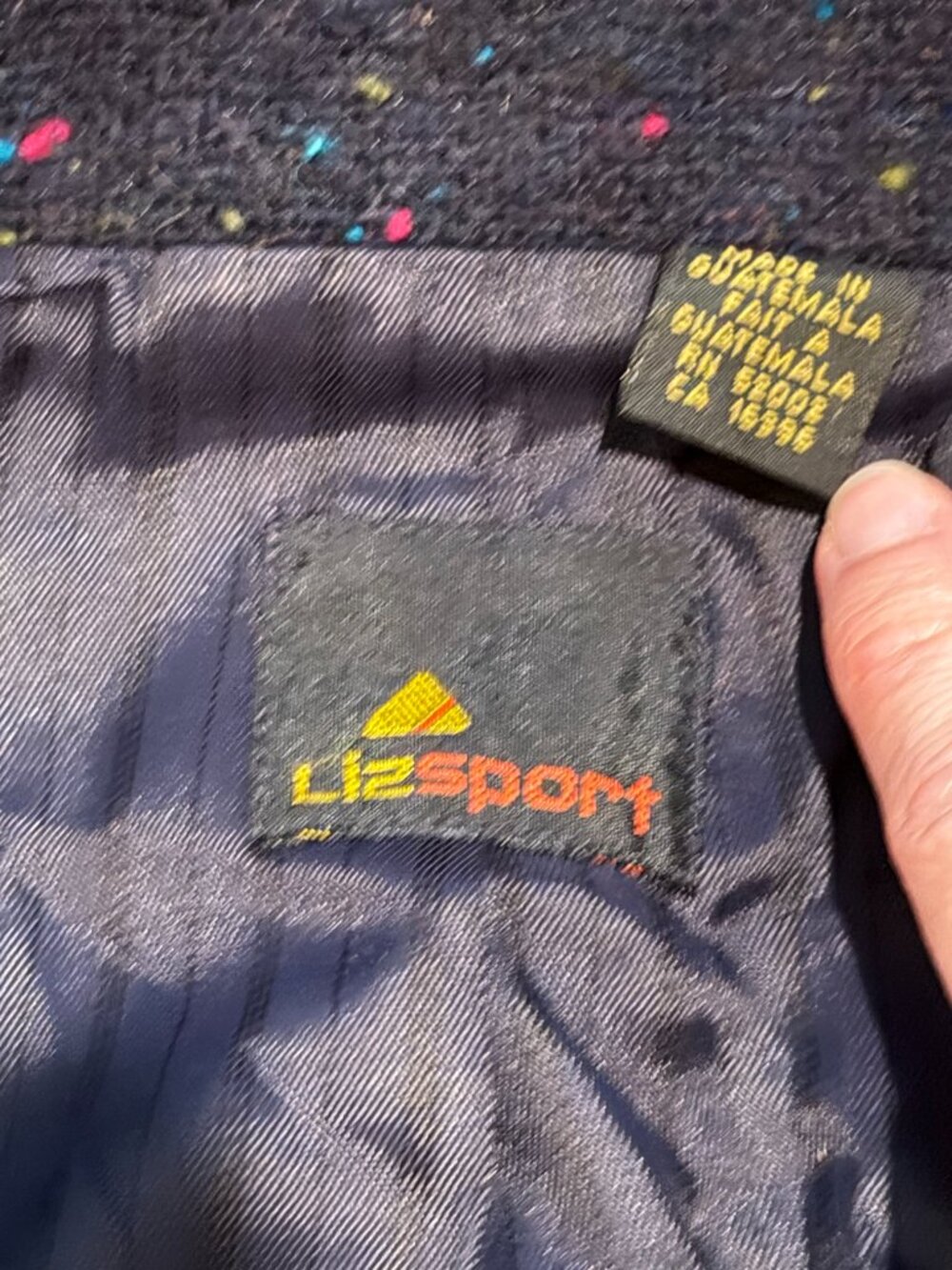 Liz Sport Vintage Wool Blend Tweed Blazer Jacket Blue Size 10 - Picture 12 of 12